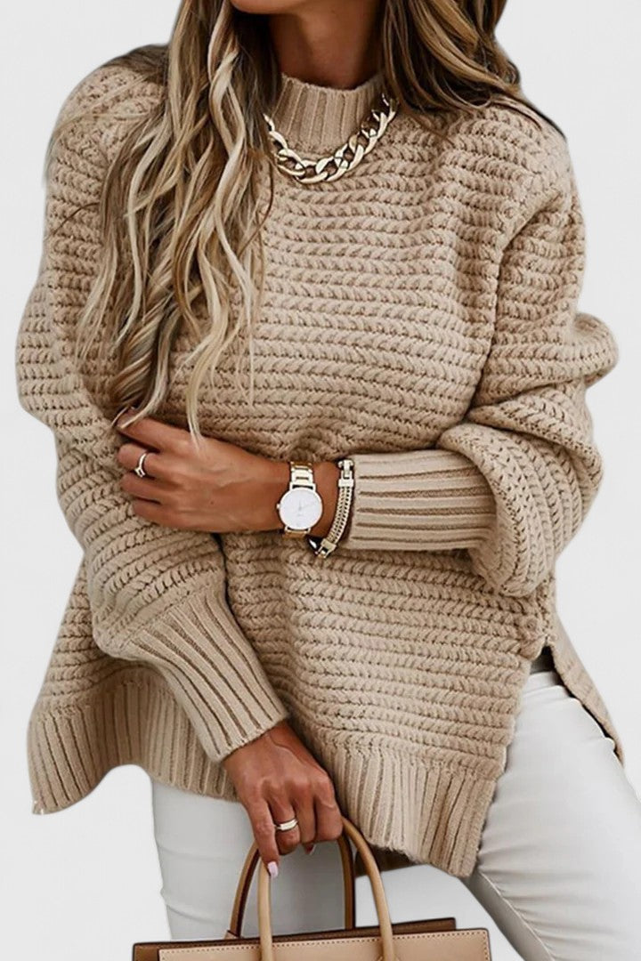 Women's Apricot Oversized Chunky Waffle Knit Jumper for Autumn