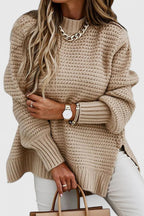 Women's Apricot Oversized Chunky Waffle Knit Jumper for Autumn