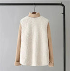 Beige sherpa fleece gilet for women in a sleeveless casual style