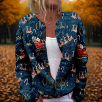 Kayla | Women's Christmas Cardigan with Santa Print