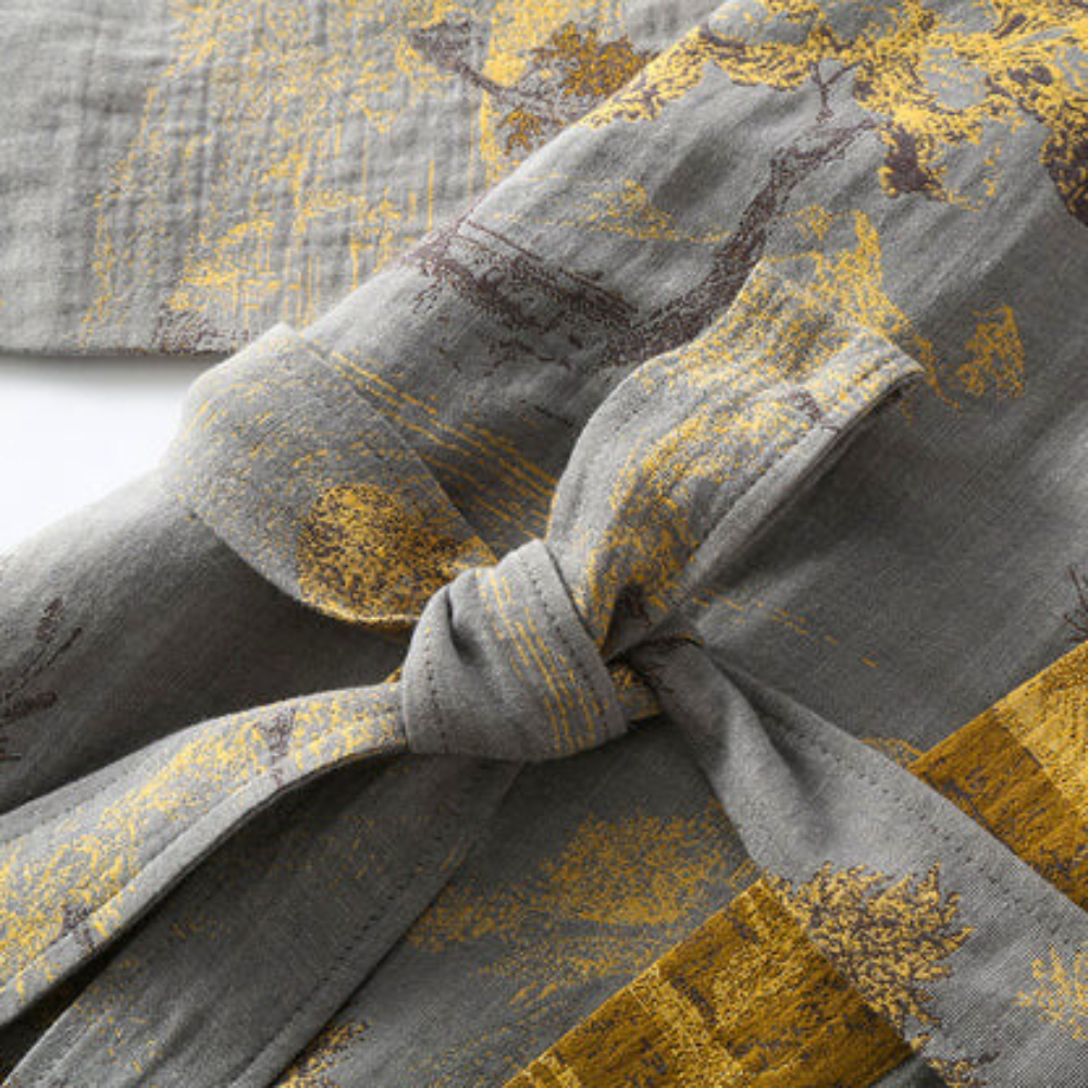 Kimono-style dressing gown, product still life
