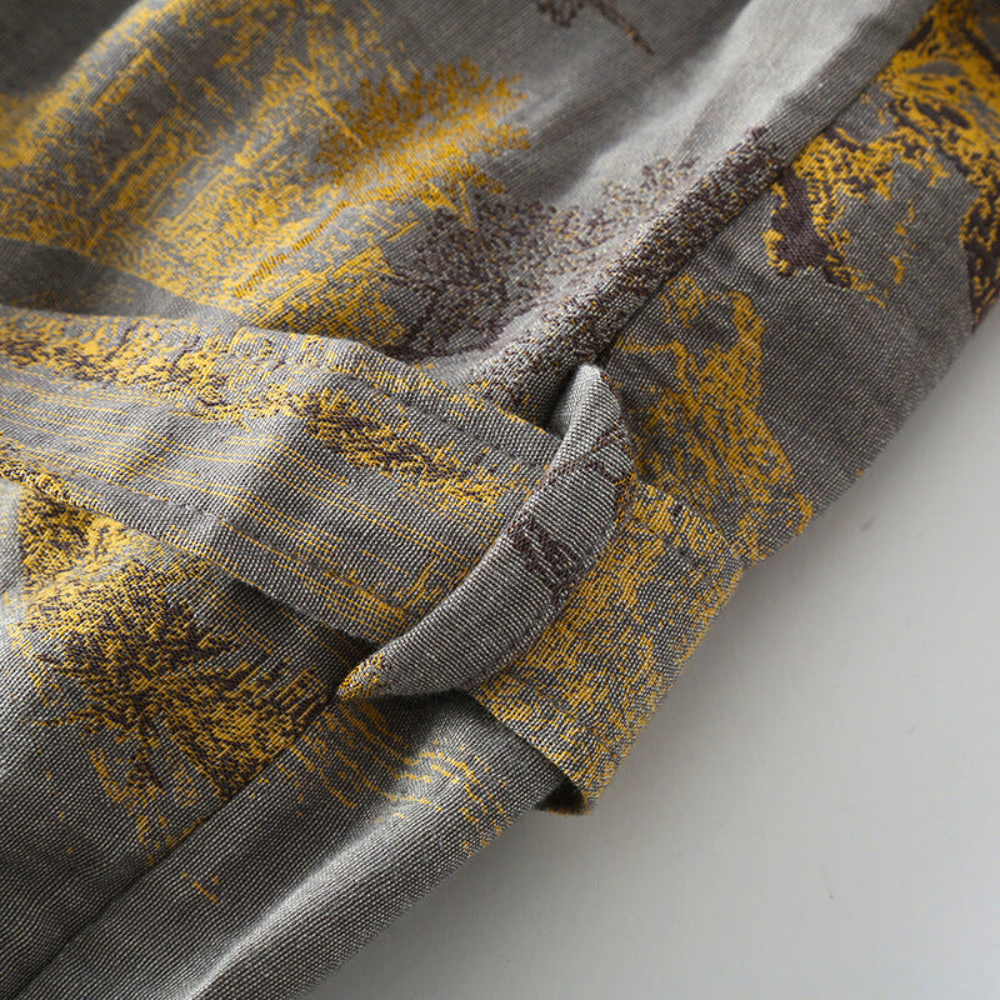 Kimono-style dressing gown, product still life