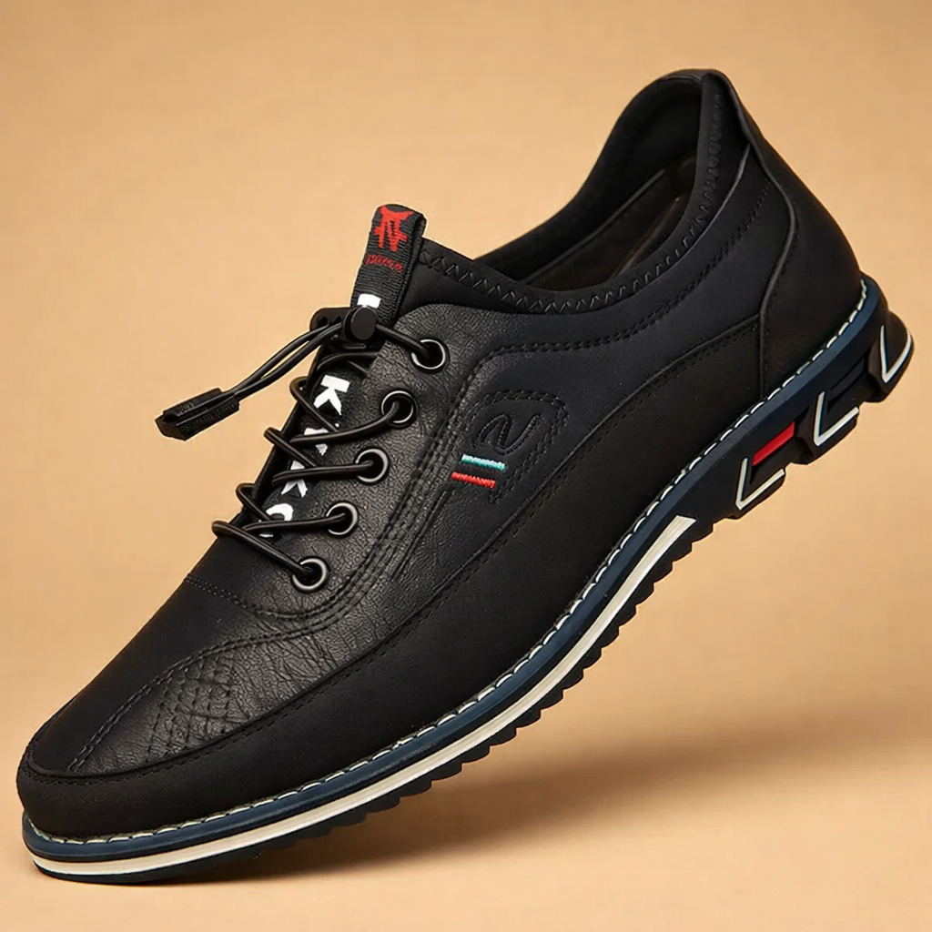 Brown men's vegan leather dress shoes with a lace-up front