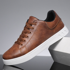 Men's leather trainers, front view