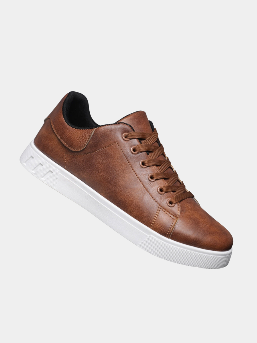 Men's leather trainers, side view
