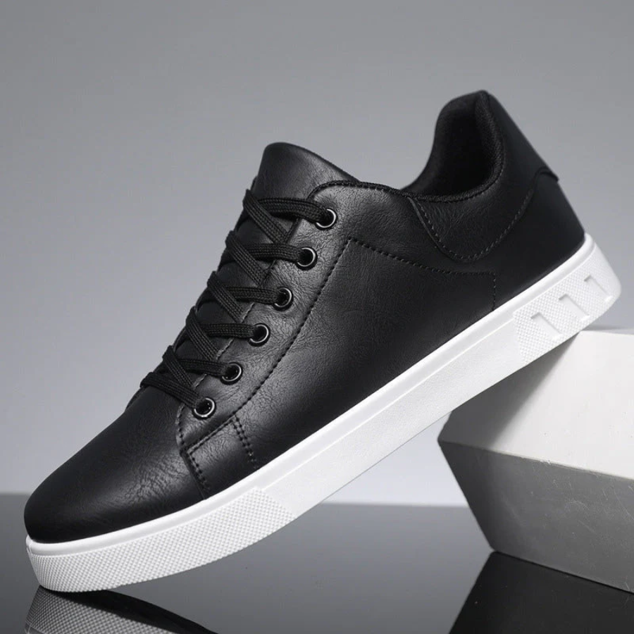 Men's leather trainers, back view
