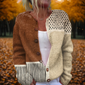 Women's multicolour polka dot open front knit cardigan for autumn layering