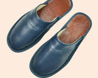 Burgundy men's faux leather slippers for indoor and outdoor wear