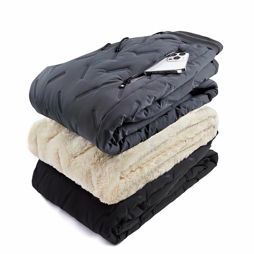 Women's fleece-lined thermal trousers with water-resistant shell in black