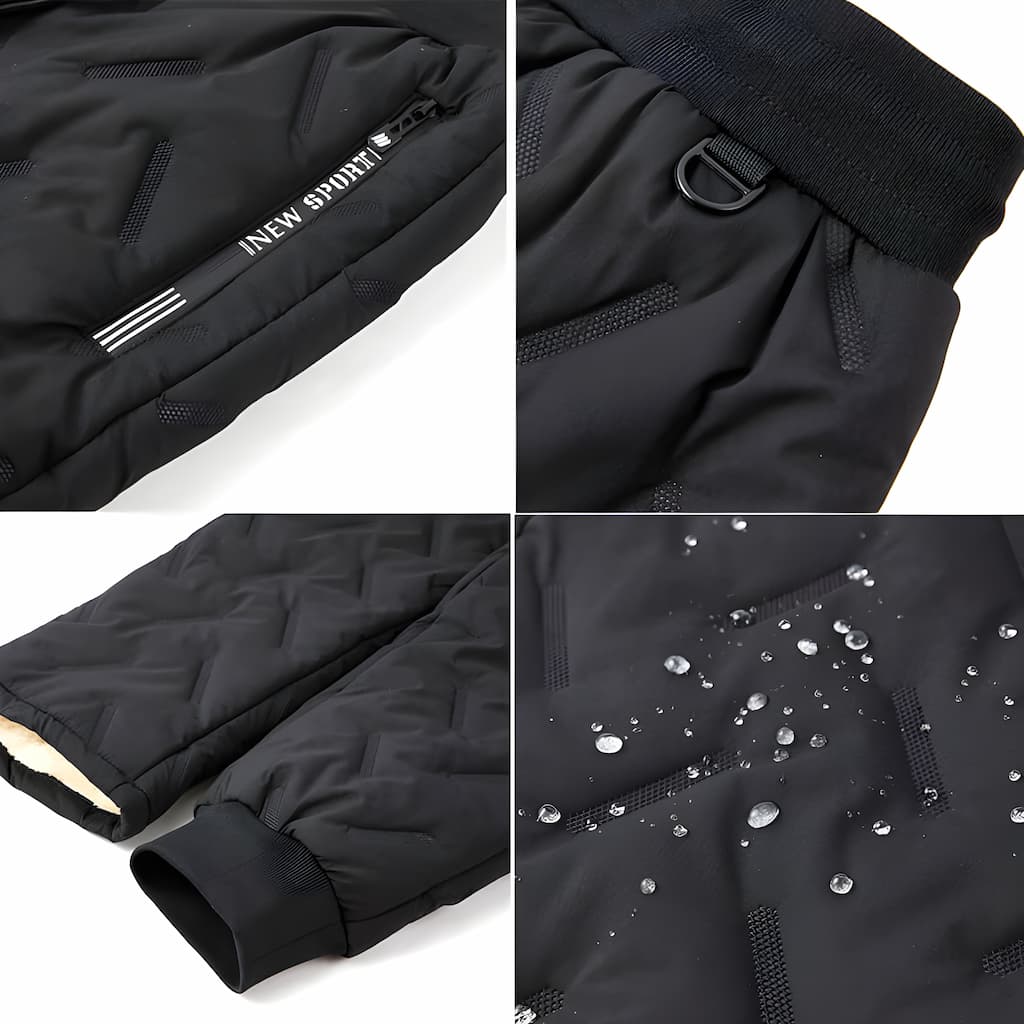 Women's fleece-lined thermal trousers with water-resistant shell in black