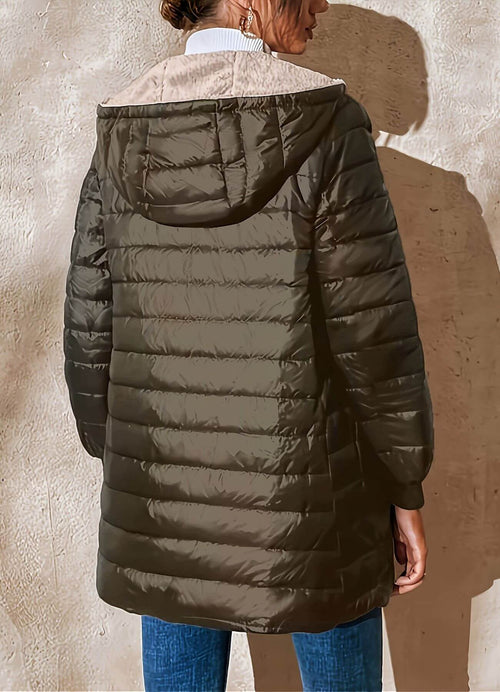 Women's lightweight hooded puffer jacket