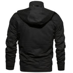 Men's brown hooded waterproof field jacket with fleece lining