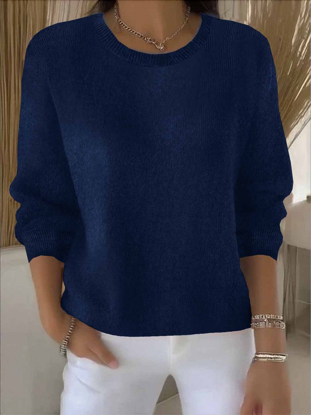 Women's Beige Knitted Autumn Jumper