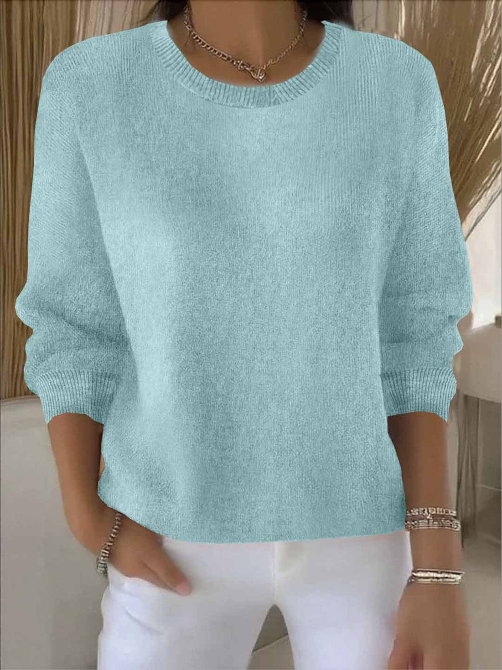 Women's Red Knitted Autumn Jumper