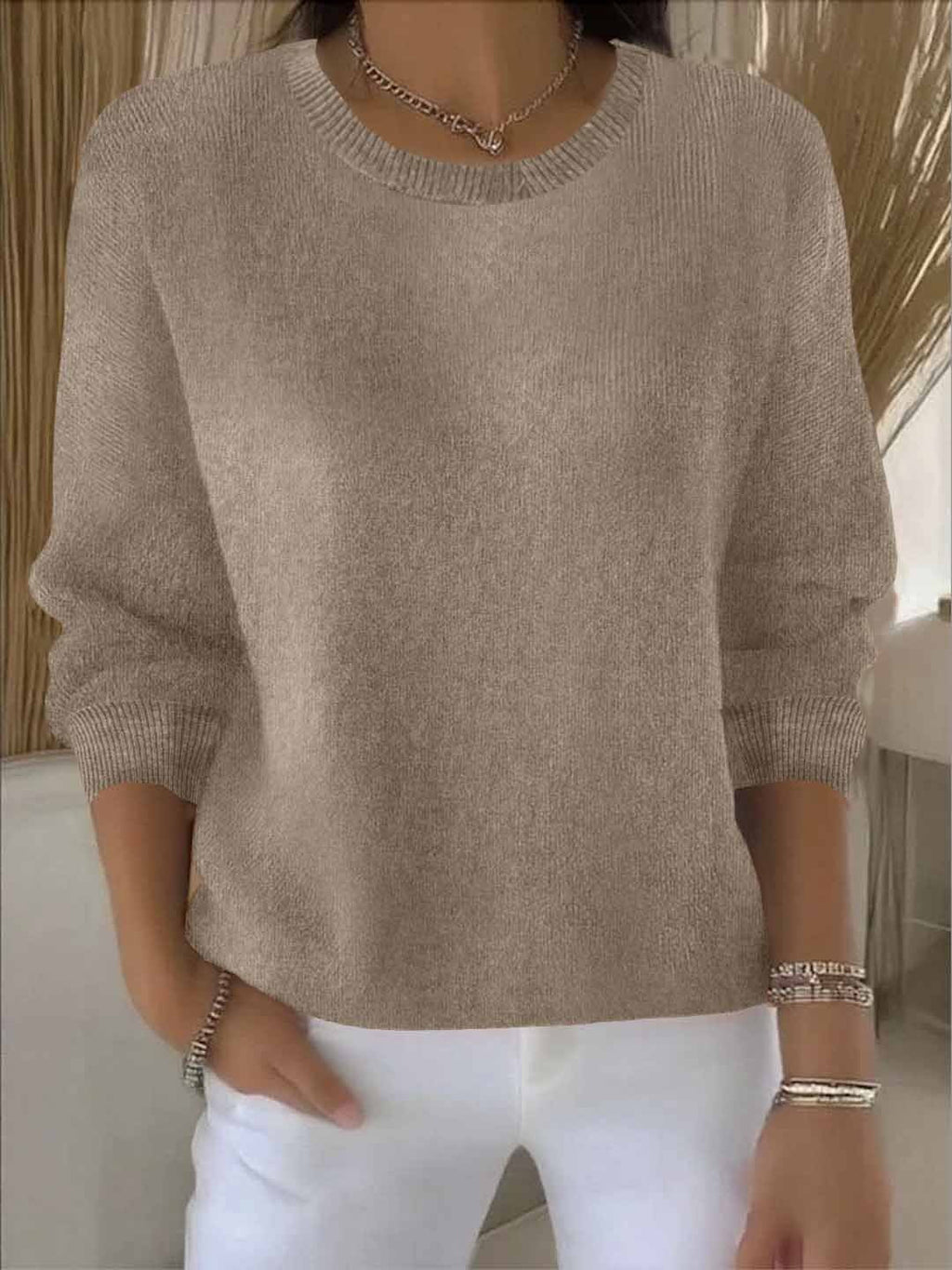 Women's yellow relaxed fit soft knit jumper for cooler days