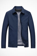 Men's blue check lining harrington jacket for autumn