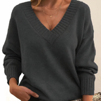 Black cashmere blend crew neck jumper with a soft, warm feel for autumn layering
