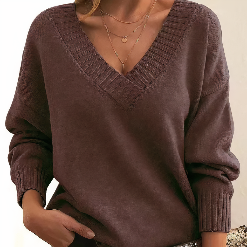 Dark grey cashmere blend crew neck jumper with a soft, warm feel for autumn layering
