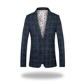 Men's navy blue tailored slim fit blazer for smart occasions