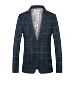 Men's navy blue tailored slim fit blazer for smart occasions
