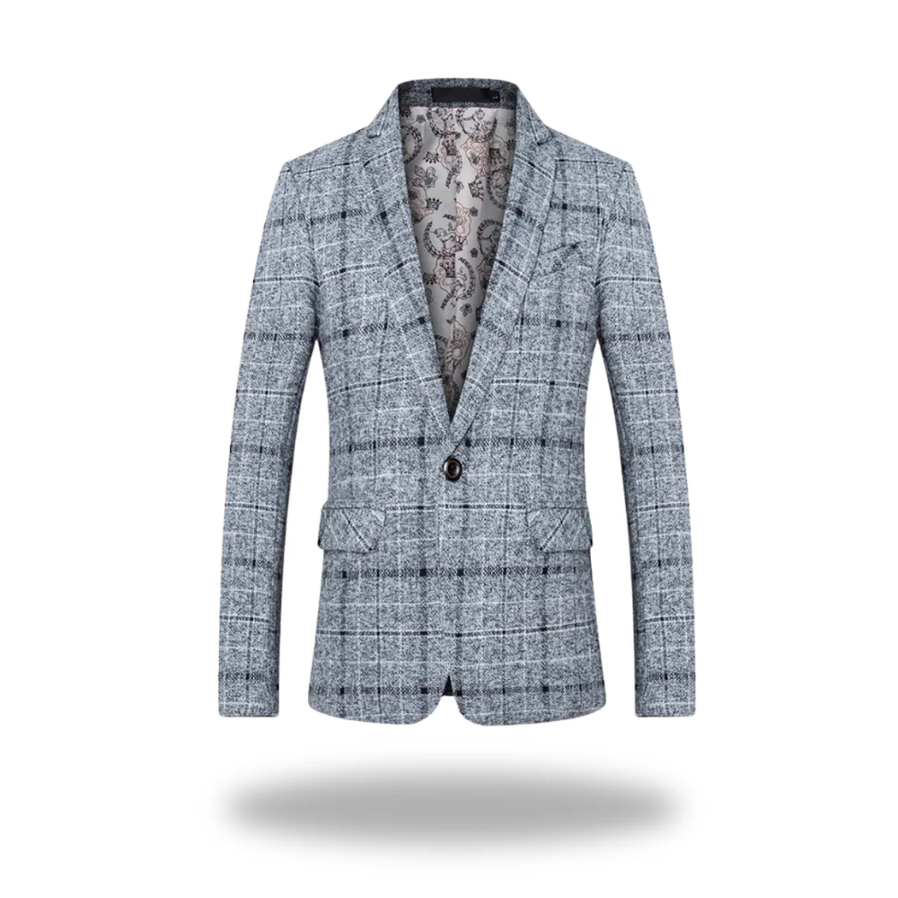Men's navy blue tailored slim fit blazer for smart occasions