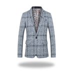 Men's navy blue tailored slim fit blazer for smart occasions