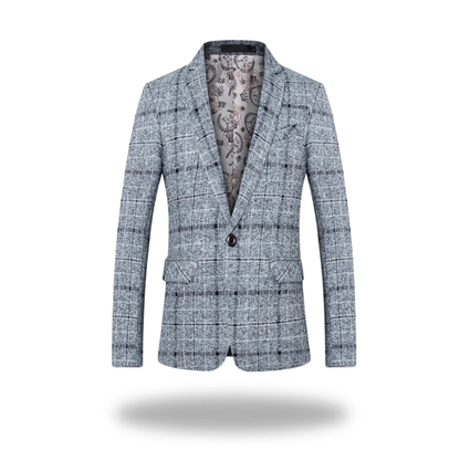Men's navy blue tailored slim fit blazer for smart occasions