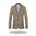 Men's navy blue tailored slim fit blazer for smart occasions