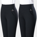 Women's high-waist stretch trousers in black