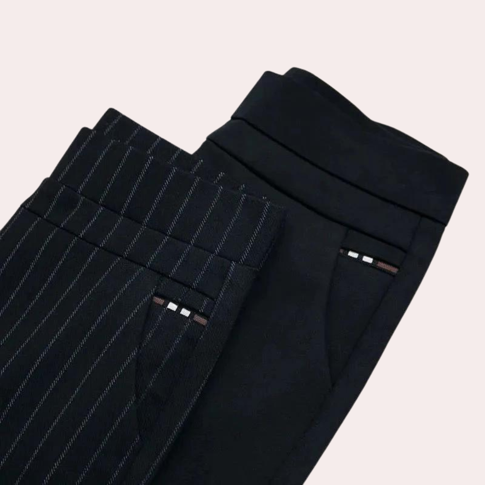 Women's high-waist stretch trousers in black
