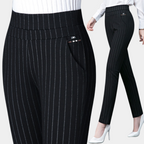 Women's high-waist stretch trousers in black