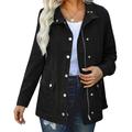 Women's Lightweight Utility Jacket With Snap-Button Front And Pockets