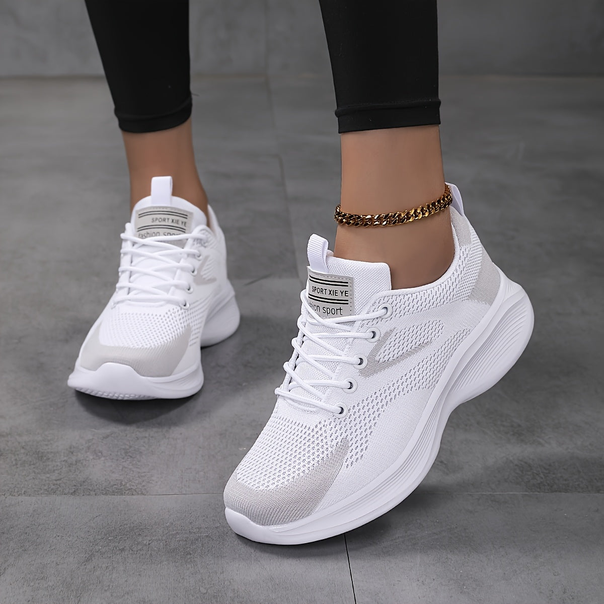 Lightweight everyday trainers with breathable knit upper, product still life