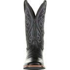 Brown men's Western cowboy boots with a stitched shaft and pointed toe