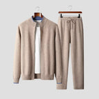 Men's beige merino wool loungewear set
