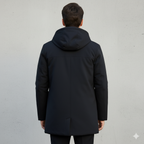 Men's black hooded waterproof windproof parka