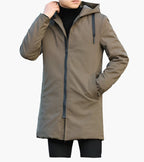 Men's black hooded waterproof windproof parka