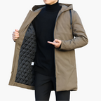 Men's brown hooded waterproof windproof parka
