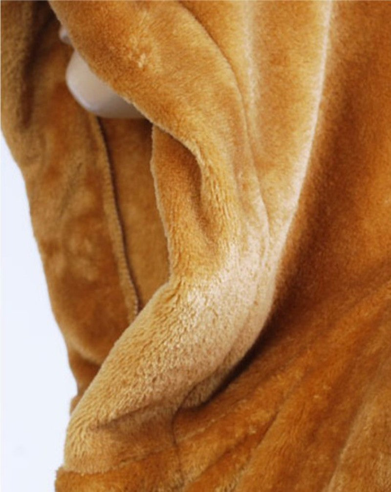 Men's hooded fleece dressing gown in black