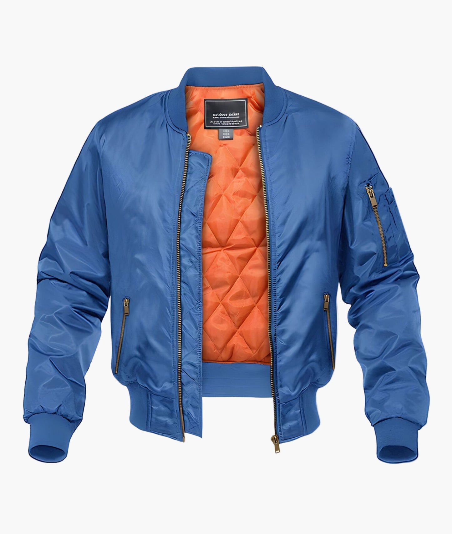 Men's black quilted streetwear bomber jacket for autumn