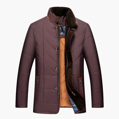 Men's wine red tailored quilted jacket for the office