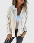 Women's white retro utility jacket in a clean, lightweight finish