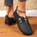 Women's soft slip-on loafers with round toe