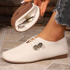 Women's soft slip-on loafers with round toe