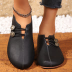 Women's soft slip-on loafers with round toe