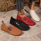 Women's soft slip-on loafers with round toe