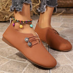 Women's soft slip-on loafers with round toe