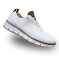 Men's comfort walking shoes with cushioned sole, product still life
