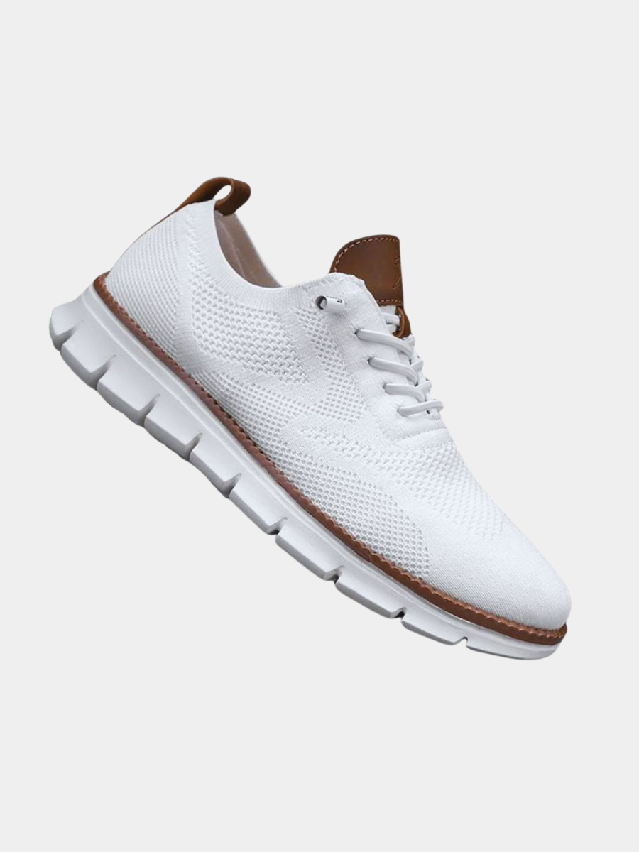 Men's comfort walking shoes with cushioned sole, product still life