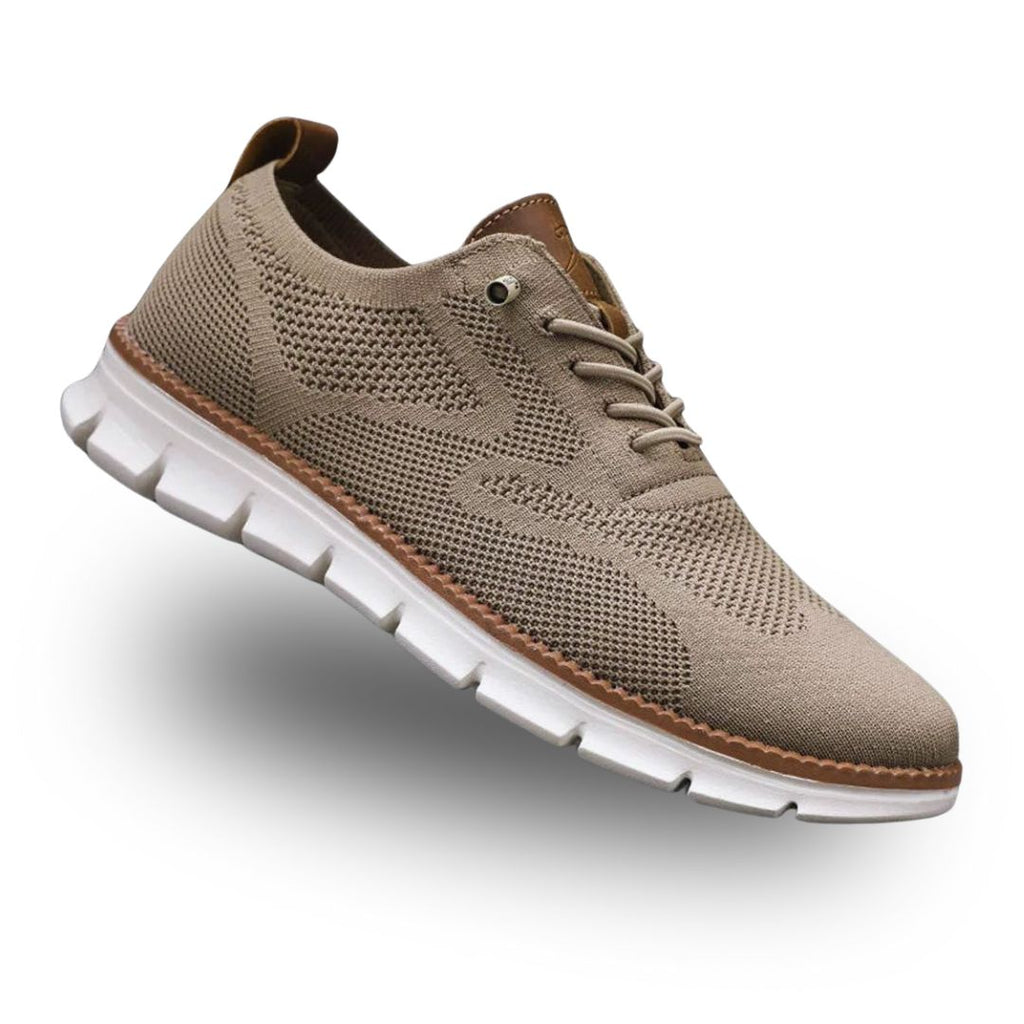 Men's comfort walking shoes with cushioned sole, product still life